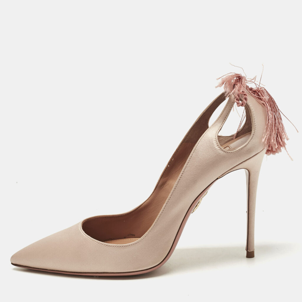 Aquazzura Pink Satin Forever Marilyn Pumps Size 39.5 Aquazzura Pink Satin Forever Marilyn Pumps Size 39.5