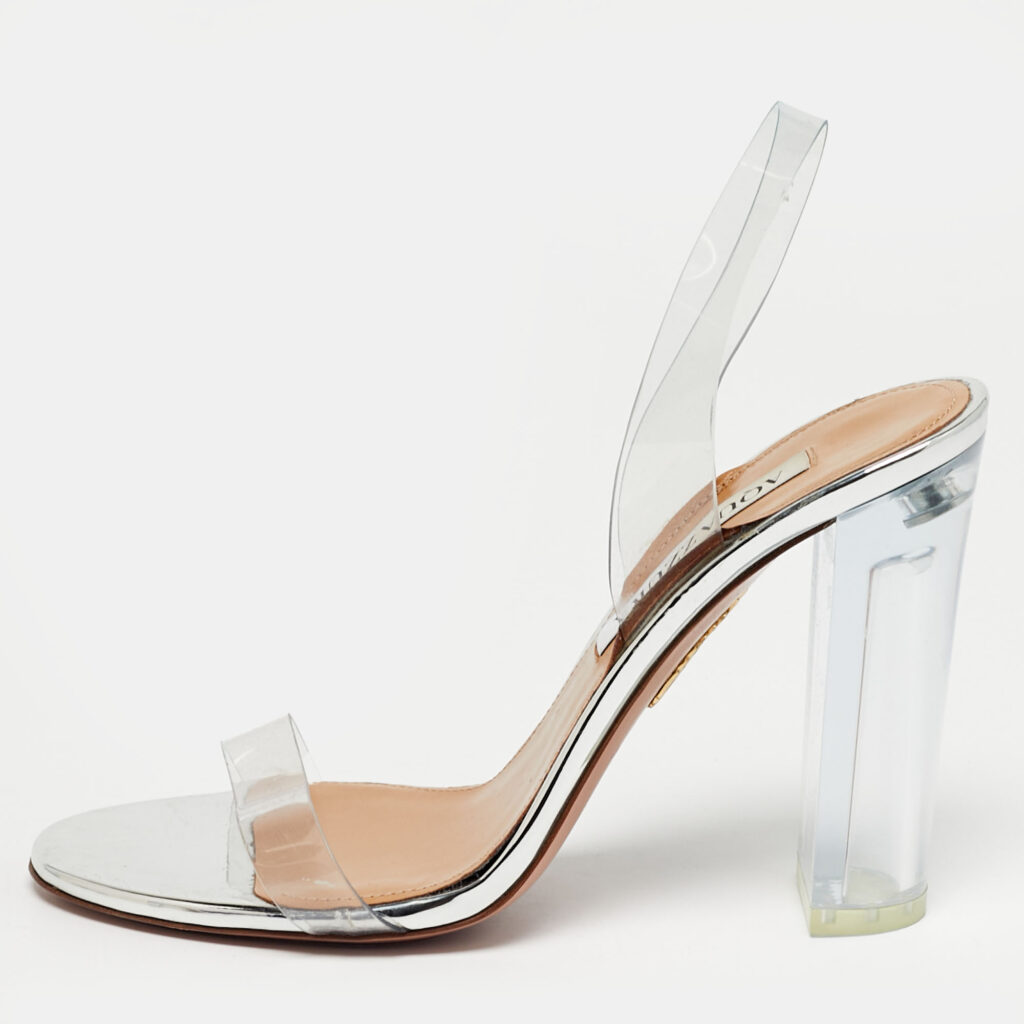 Aquazzura Transparent Leather and PVC So Nude Slingback Sandals Size 36 Aquazzura Transparent Leather and PVC So Nude Slingback Sandals Size 36