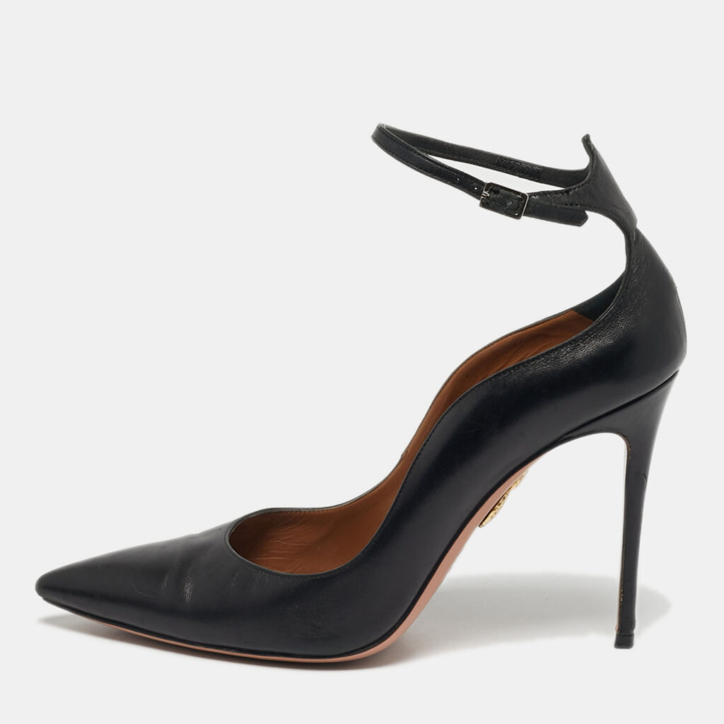 Aquazzura love Affair Size 42 Black Leather Pumps