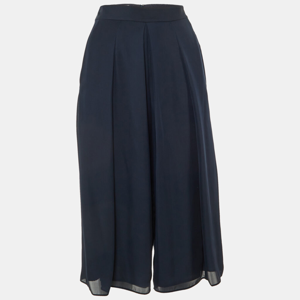 Armani Collezioni Navy Blue Crepe Culottes S Armani Collezioni Navy Blue Crepe Culottes S