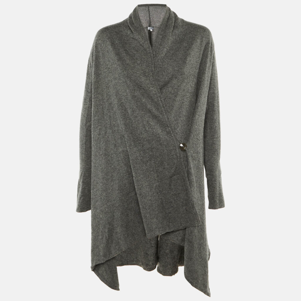 Armani Collezioni Grey Cashmere Wrap Cardigan M