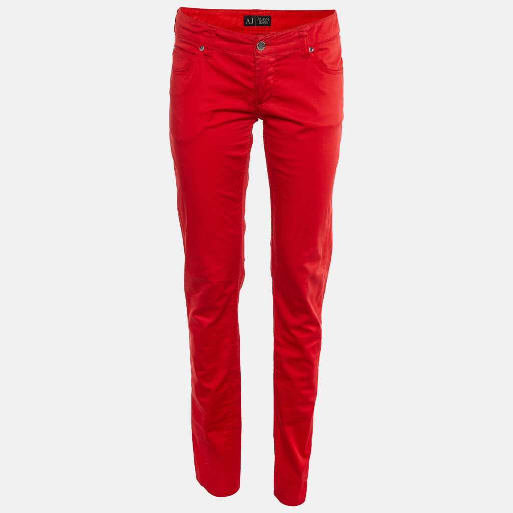 Armani Jeans Red Cotton Slim Fit Pants M/Waist 32" Armani Jeans Red Cotton Slim Fit Pants M/Waist 32"