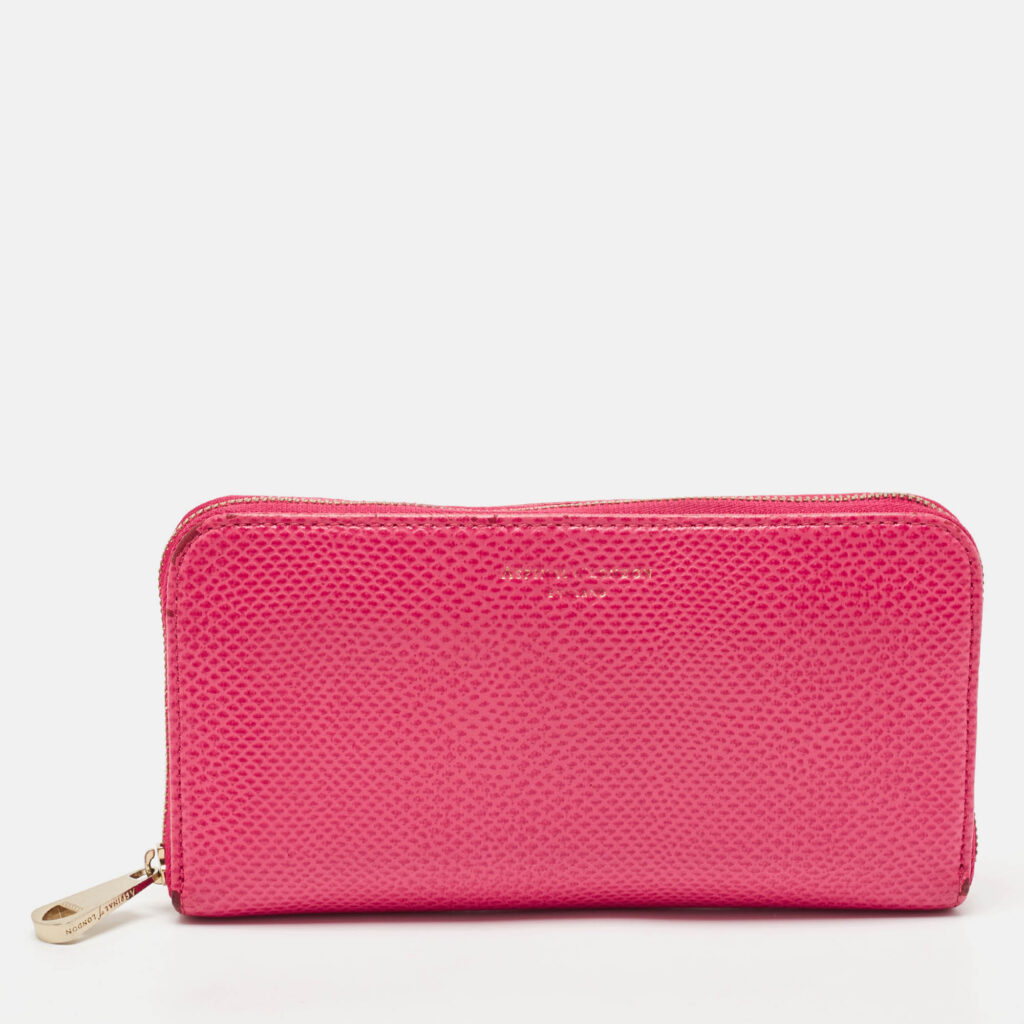 Aspinal Of London Pink Karung Leather Zip Around Wallet Aspinal Of London Pink Karung Leather Zip Around Wallet