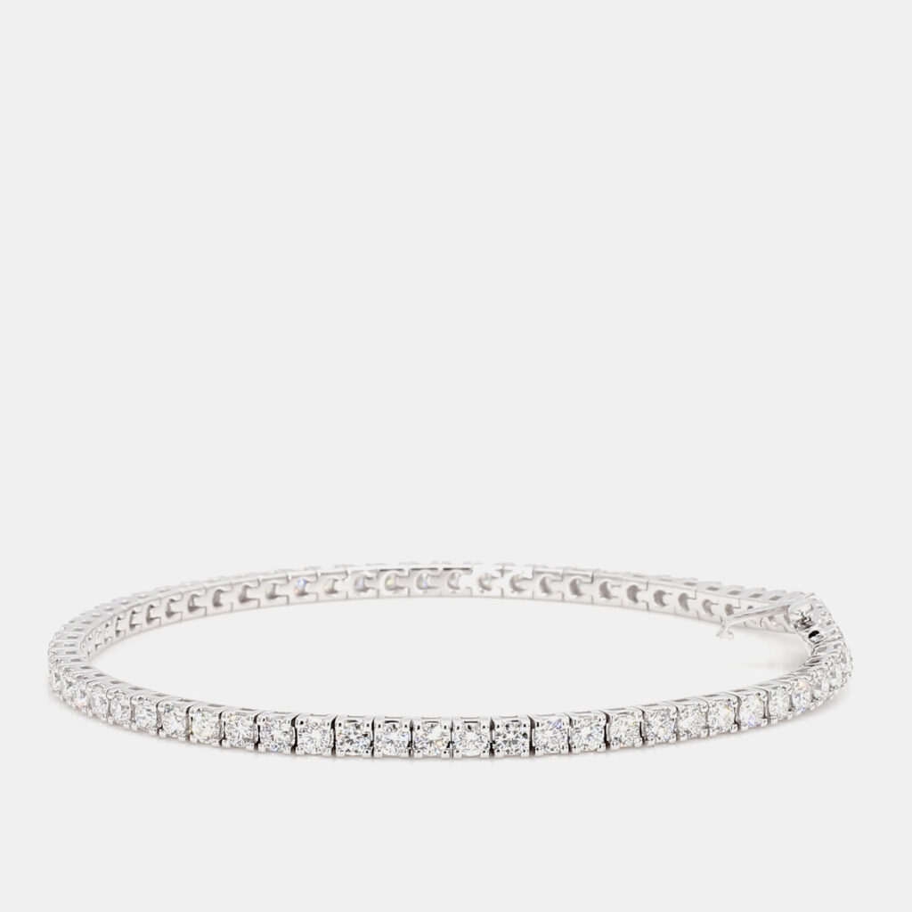 3.10 cts Round Lab Grown Diamond 14k White Gold Classic Tennis Bracelet 3.10 cts Round Lab Grown Diamond 14k White Gold Classic Tennis Bracelet