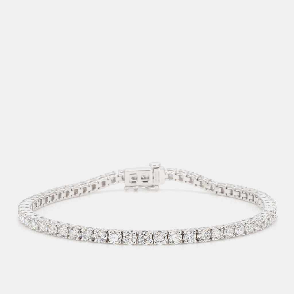 5.07 cts Round Lab Grown Diamond 14k White Gold Classic Tennis Bracelet 5.07 cts Round Lab Grown Diamond 14k White Gold Classic Tennis Bracelet