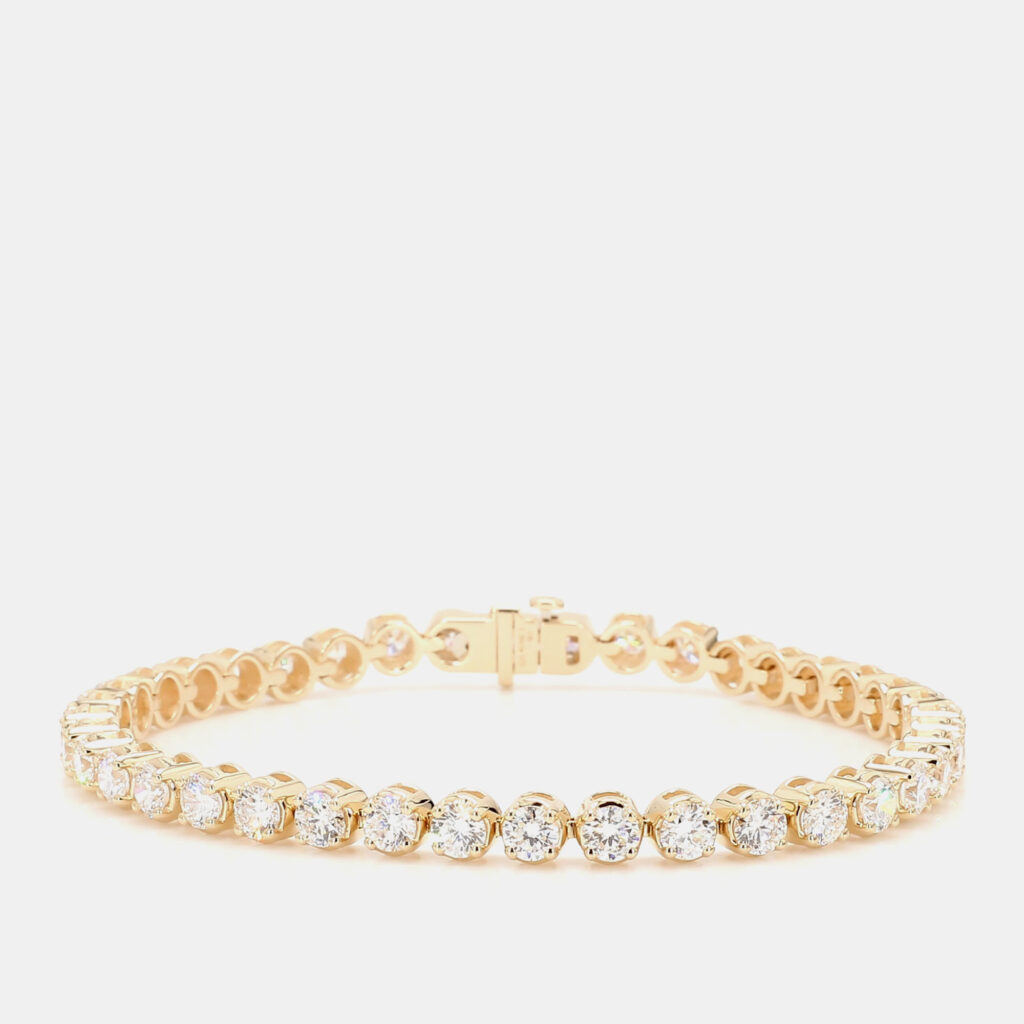 7.05 cts Round Lab Grown Diamond 14k Yellow Gold Luxe Tennis Bracelet 7.05 cts Round Lab Grown Diamond 14k Yellow Gold Luxe Tennis Bracelet