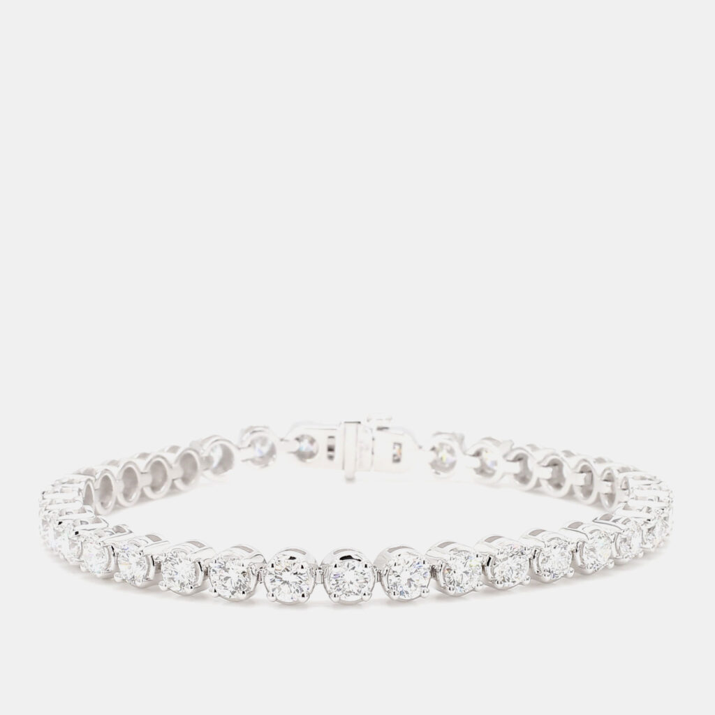 8.05 cts Round Lab Grown Diamond 14k White Gold Luxe Tennis Bracelet 8.05 cts Round Lab Grown Diamond 14k White Gold Luxe Tennis Bracelet