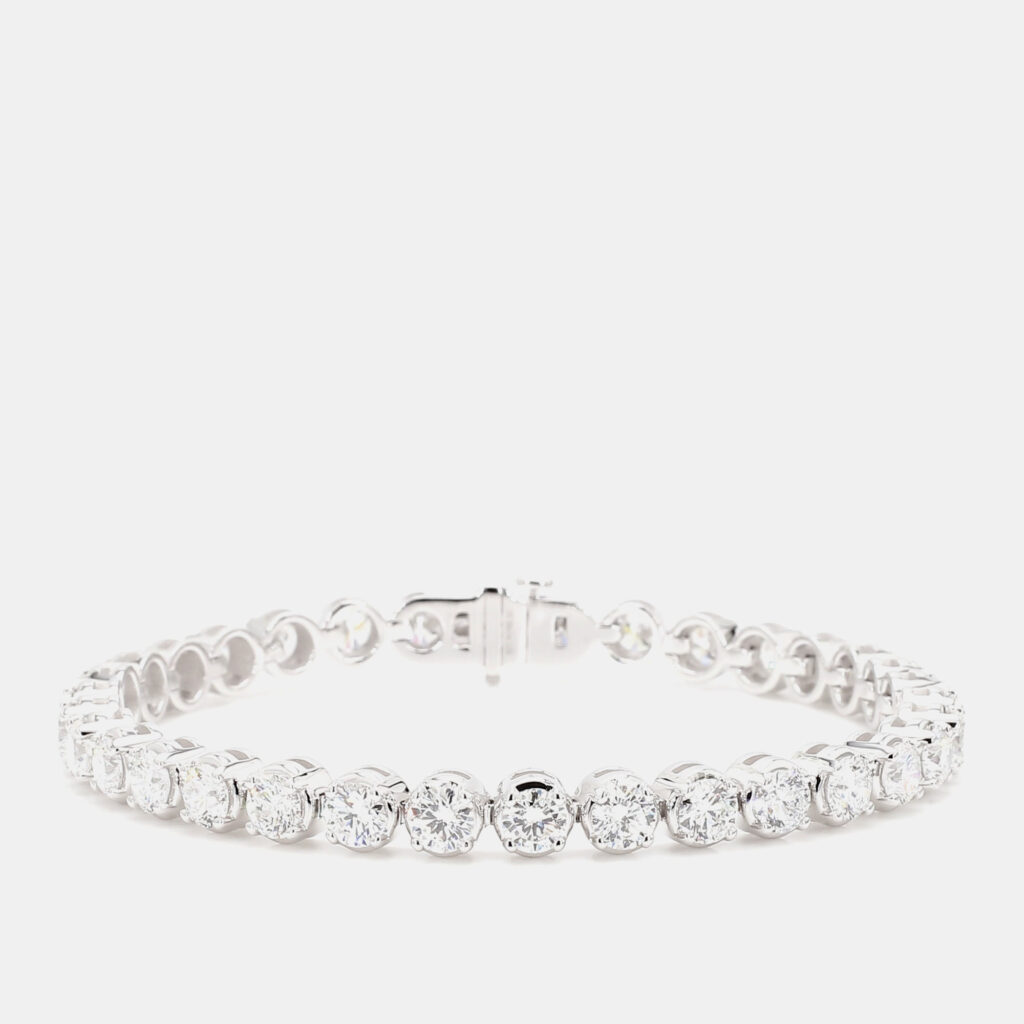 10.11 cts Round Lab Grown Diamond 14k White Gold Luxe Tennis Bracelet 10.11 cts Round Lab Grown Diamond 14k White Gold Luxe Tennis Bracelet