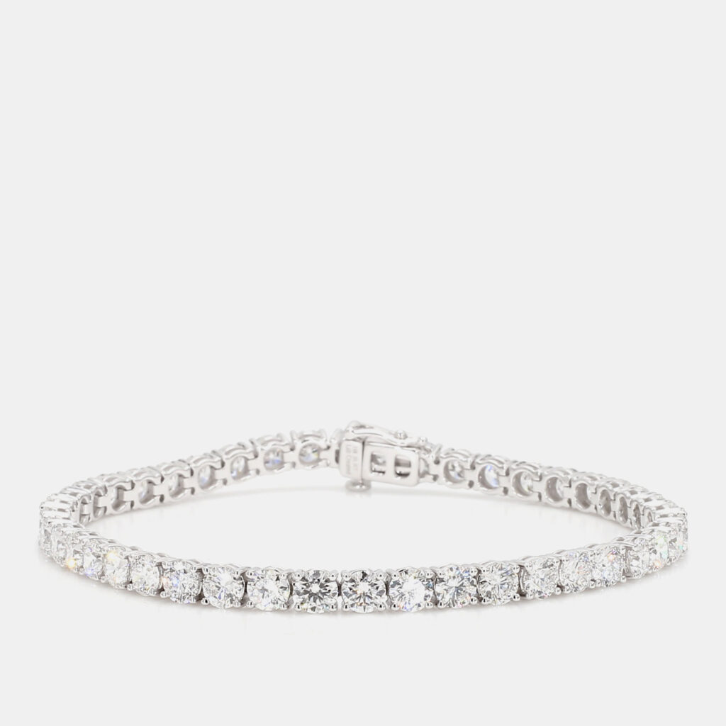 10.12 cts Round Lab Grown Diamond 14k White Gold Classic Tennis Bracelet 10.12 cts Round Lab Grown Diamond 14k White Gold Classic Tennis Bracelet
