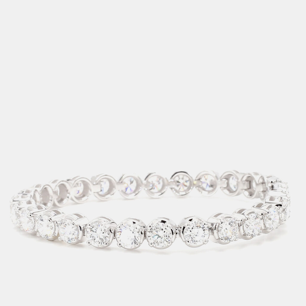 14.98 cts Round Lab Grown Diamond 14k White Gold Luxe Tennis Bracelet 14.98 cts Round Lab Grown Diamond 14k White Gold Luxe Tennis Bracelet