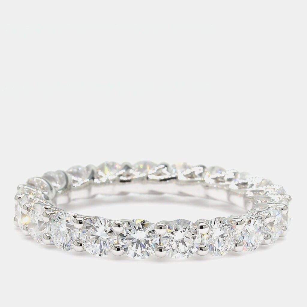 3.00 cts Round Lab Grown Diamond 14k White Gold Eternity Band US 7 3.00 cts Round Lab Grown Diamond 14k White Gold Eternity Band US 7
