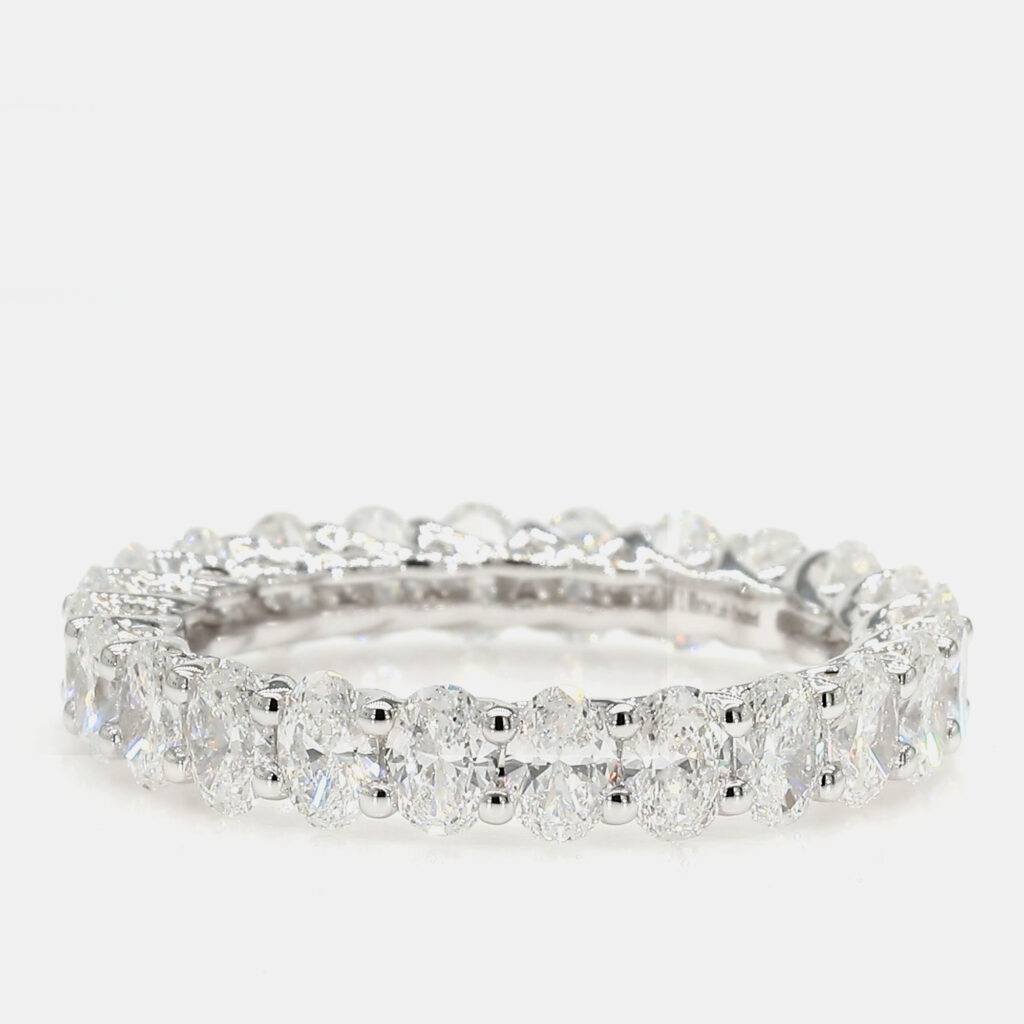 3.00 cts Round Lab Grown Diamond 14k White Gold Eternity Band US 7 3.00 cts Round Lab Grown Diamond 14k White Gold Eternity Band US 7