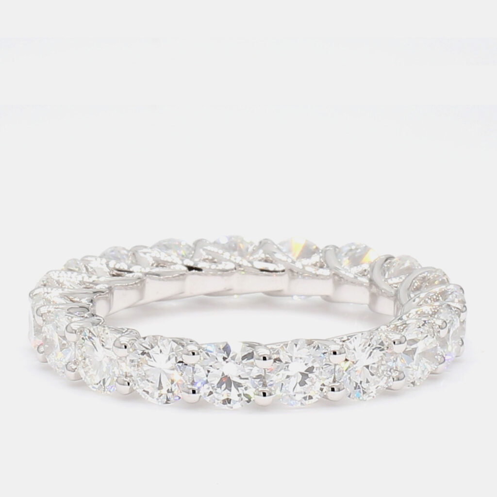 3.99 cts Round Lab Grown Diamond 14k White Gold Eternity Band US 7 3.99 cts Round Lab Grown Diamond 14k White Gold Eternity Band US 7
