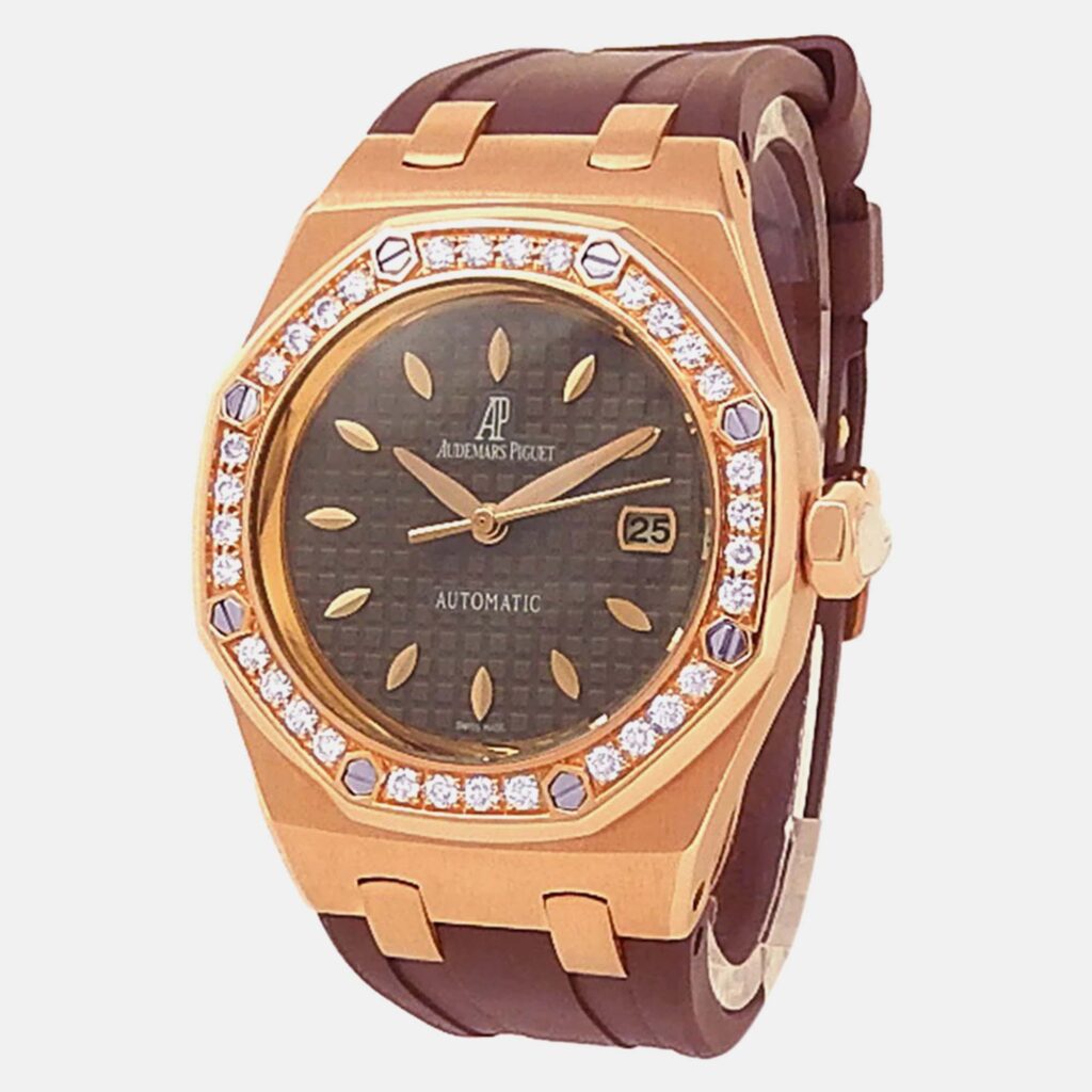 Audemars Piguet Royal Oak 77321OR.ZZ.D080CA.01 Brown Dial 18k Rose Gold Women's Wristwatch 33 mm Audemars Piguet Royal Oak 77321OR.ZZ.D080CA.01 Brown Dial 18k Rose Gold Women's Wristwatch 33 mm