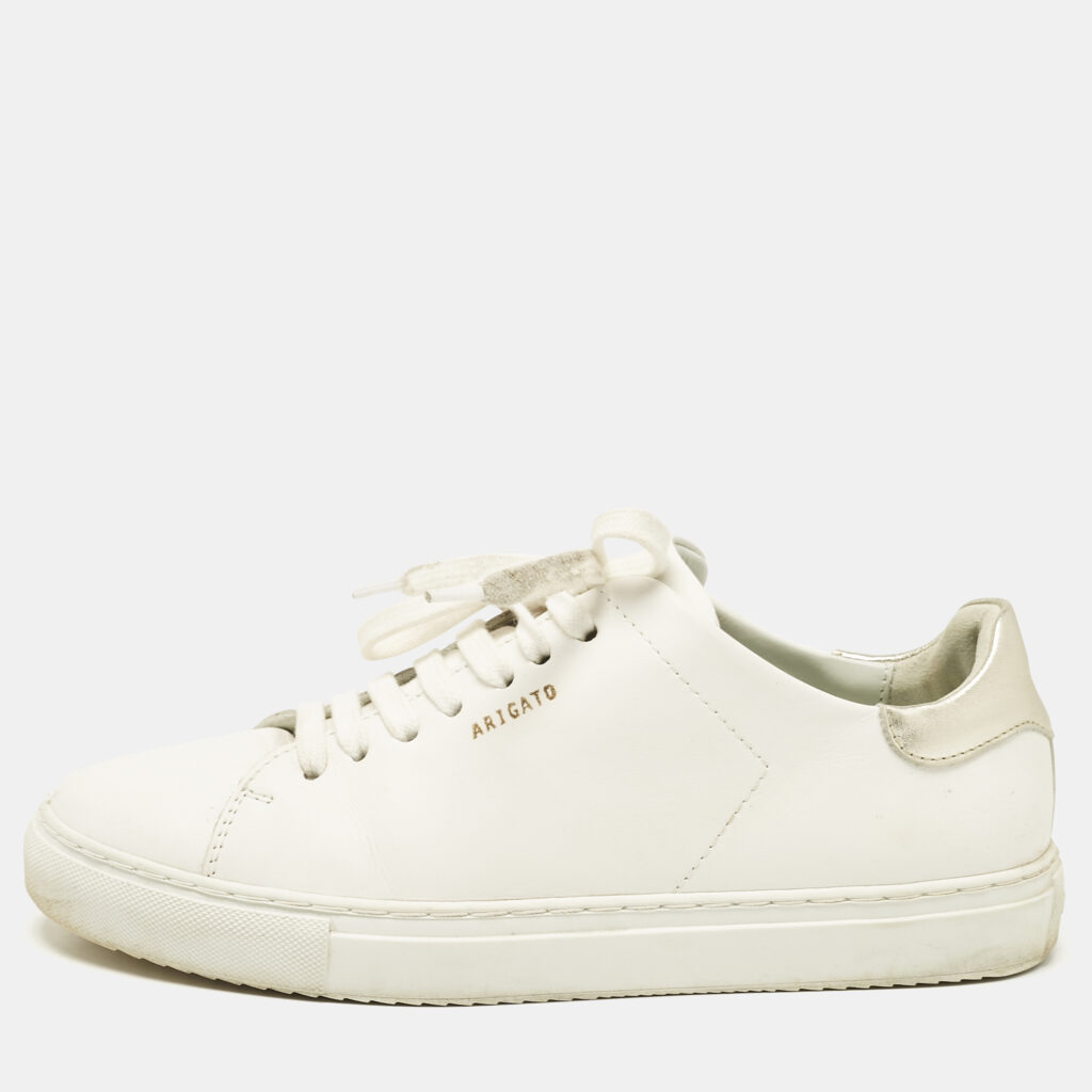 Axel Arigato White/Gold Leather Clean 90 Sneakers Size 39