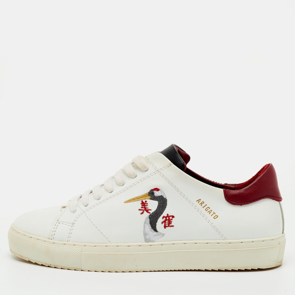Axel Arigato White/Red Leather Clean 90 B Bird Low Top Sneakers Size 36 Axel Arigato White/Red Leather Clean 90 B Bird Low Top Sneakers Size 36