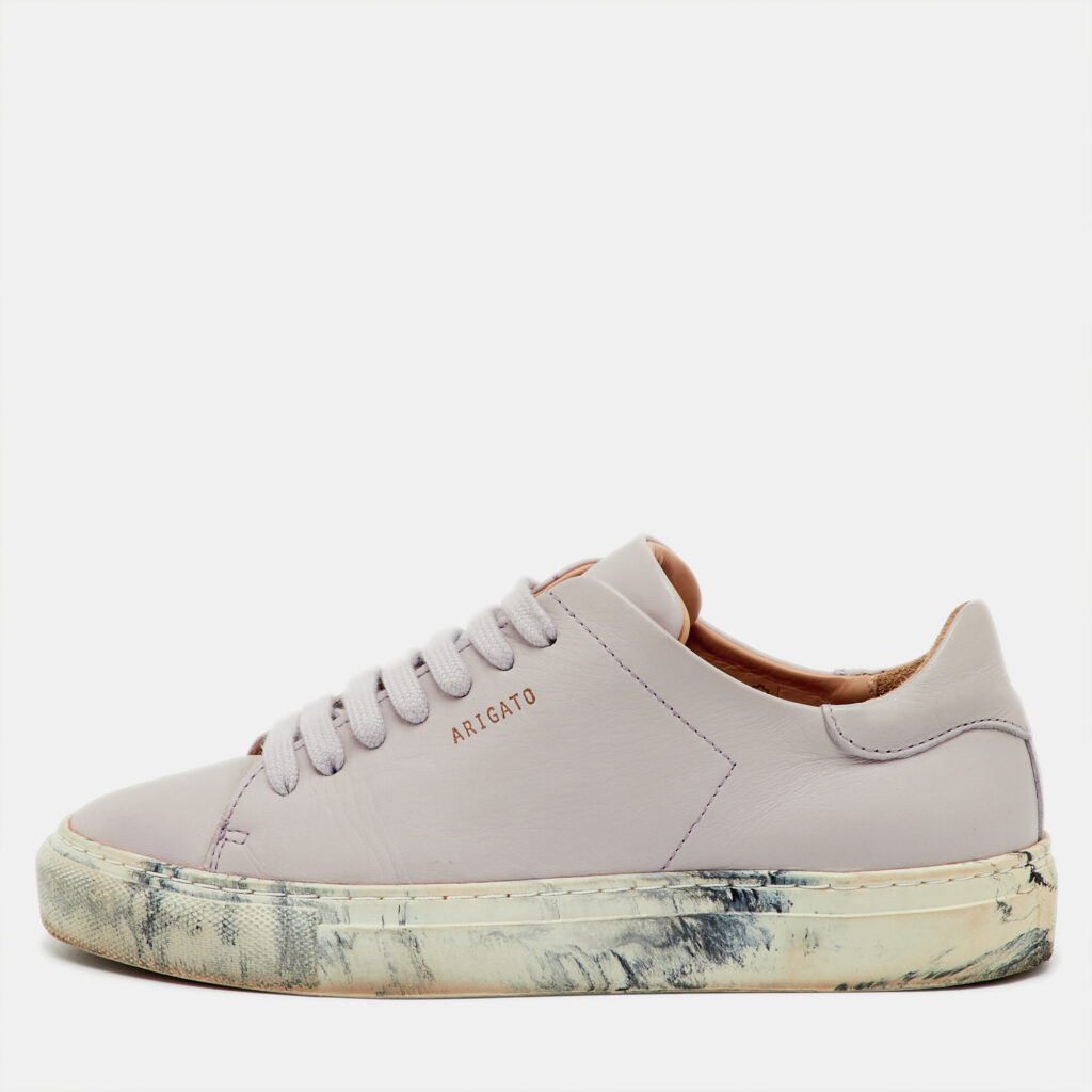 Axel Arigato Lilac Leather Clean 90 Low Top Sneakers Size 36