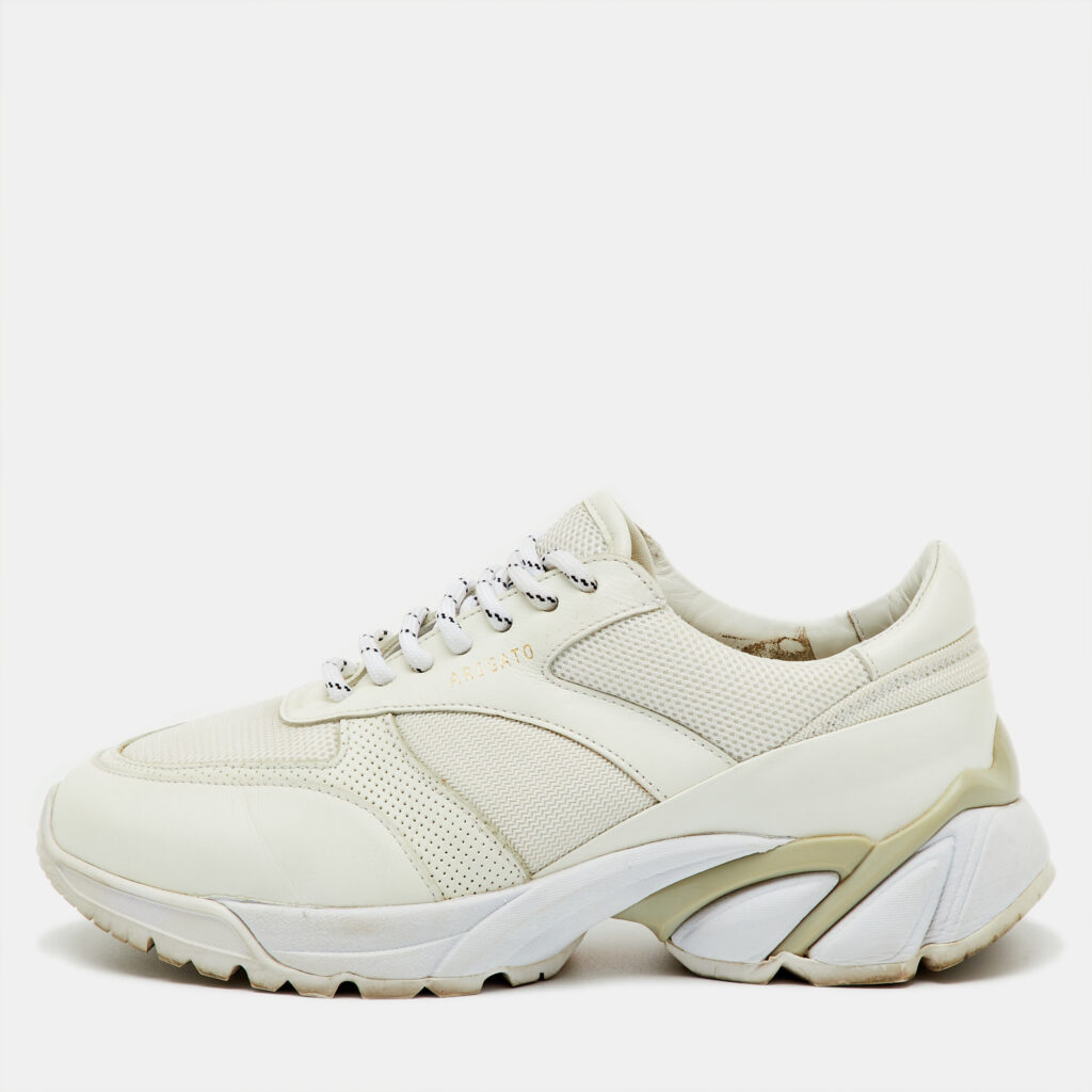 Axel Arigato White Leather and Mesh Marathon Runner Sneakers Size 37