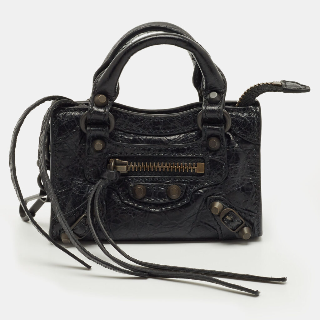 Balenciaga Black Leather Le City Micro Bag Charm Balenciaga Black Leather Le City Micro Bag Charm
