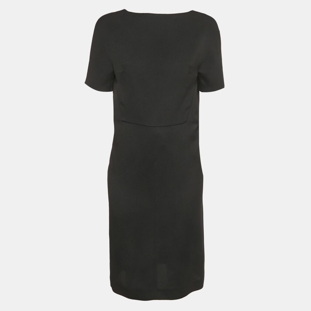 Balenciaga Black Crepe Shift Dress M