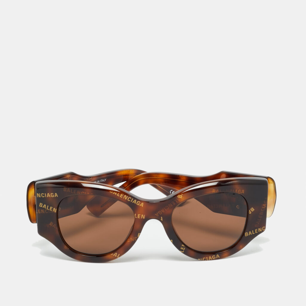 Balenciaga Tortoise Brown BB0070S Logo Cat Eye Sunglasses Balenciaga Tortoise Brown BB0070S Logo Cat Eye Sunglasses