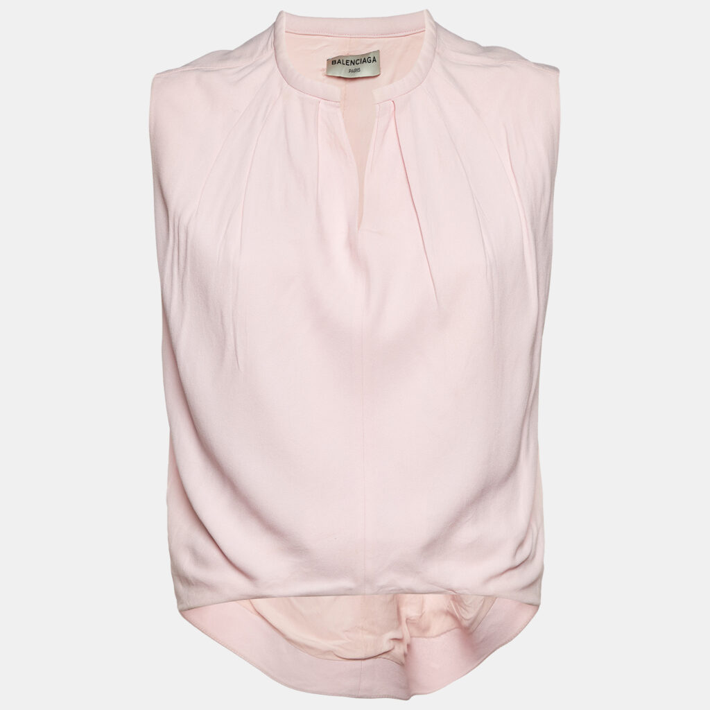 Balenciaga Pink Crepe Sleeveless Top S Balenciaga Pink Crepe Sleeveless Top S