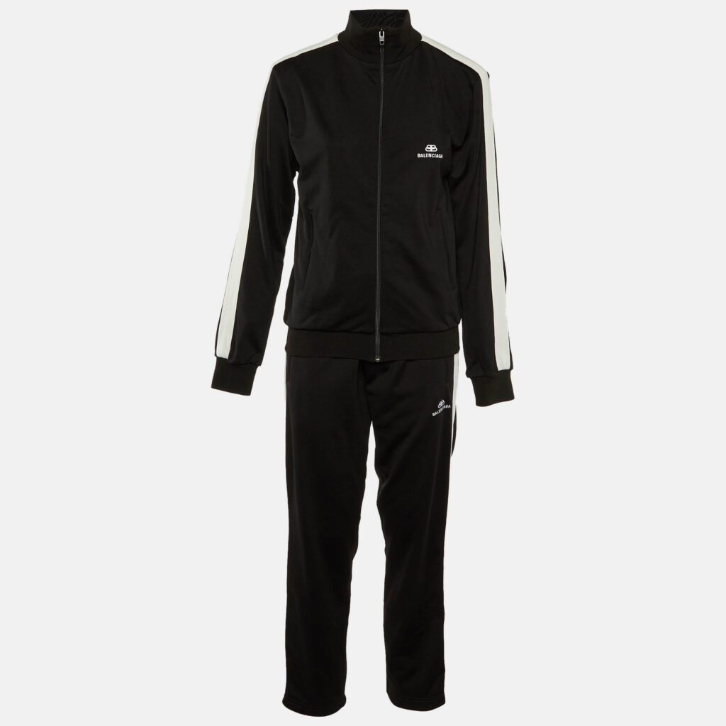 Balenciaga Black Jersey Zip-Up Jacket and Pants Set M Balenciaga Black Jersey Zip-Up Jacket and Pants Set M