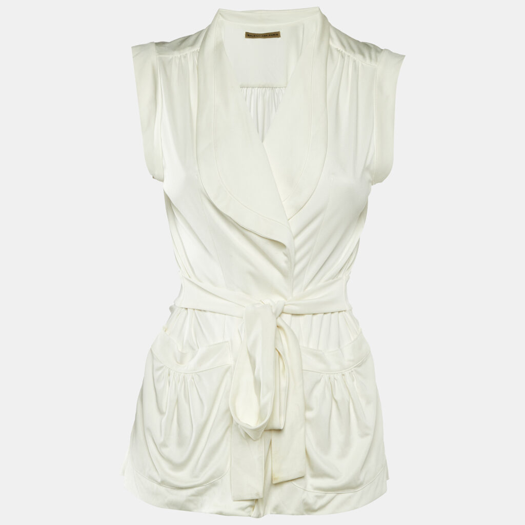 Balenciaga Off-White Jersey Wrap Top M Balenciaga Off-White Jersey Wrap Top M