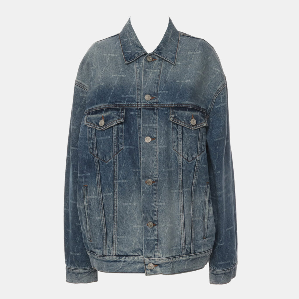 Balenciaga Large Fit Logo Denim Jacket