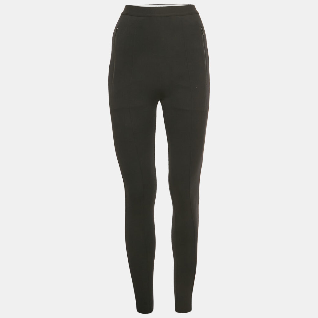 Balenciaga Black Logo Waist Jersey Active Leggings S Balenciaga Black Logo Waist Jersey Active Leggings S