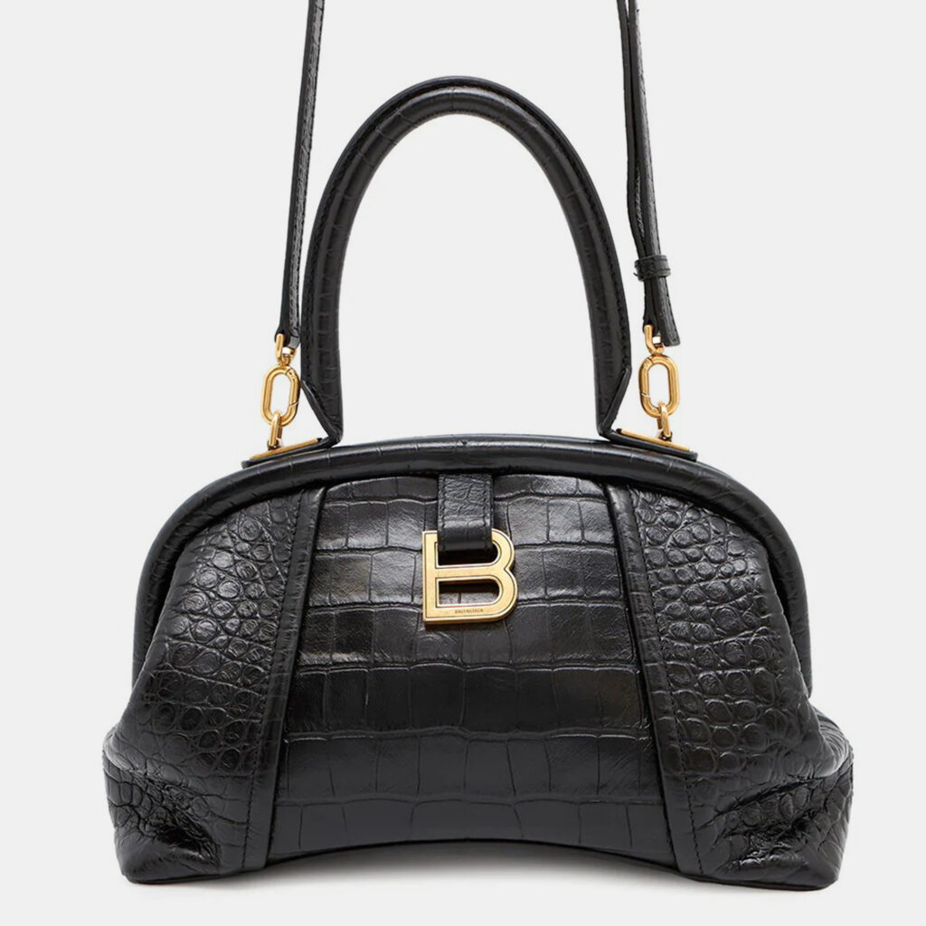 Balenciaga Frame Black Embossed Leather Shoulder Bag Balenciaga Frame Black Embossed Leather Shoulder Bag