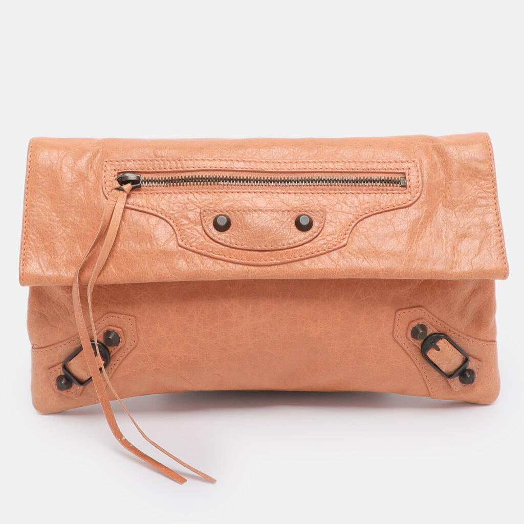 Balenciaga Rose Blush Leather Classic Envelope Clutch Balenciaga Rose Blush Leather Classic Envelope Clutch