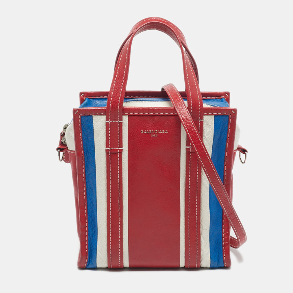 Balenciaga Multicolor Leather XS Bazar Stripe Tote