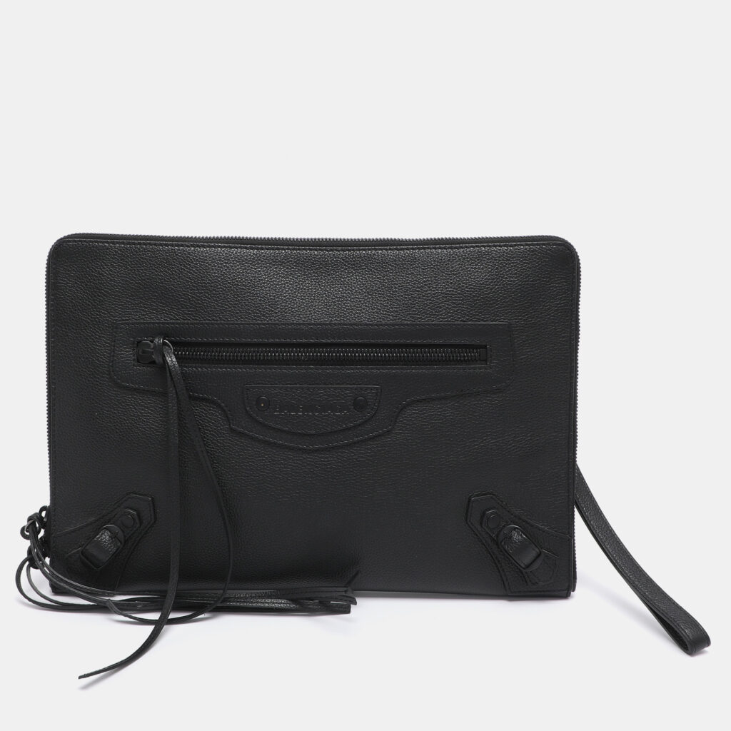 Balenciaga Black Leather Neo Pouch Clutch Balenciaga Black Leather Neo Pouch Clutch