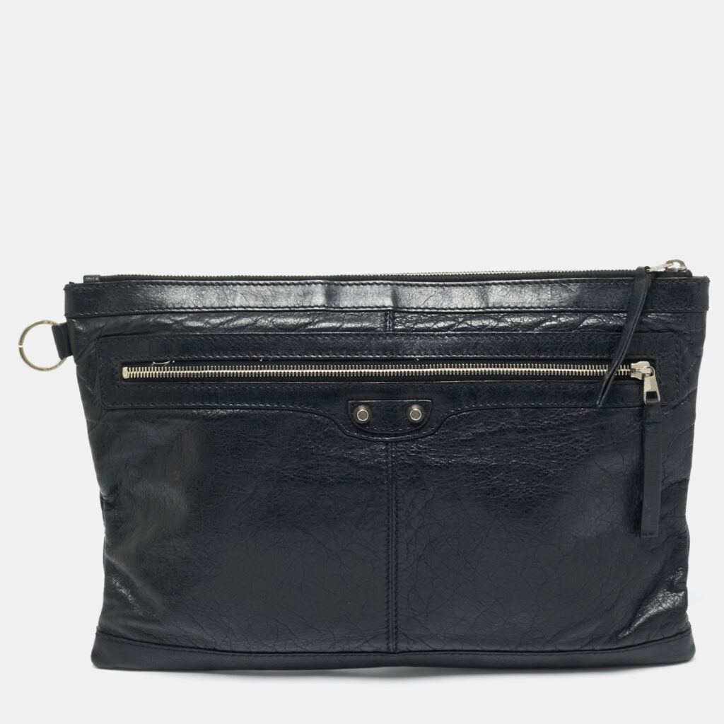 Balenciaga Black Leather Clip L Clutch Balenciaga Black Leather Clip L Clutch