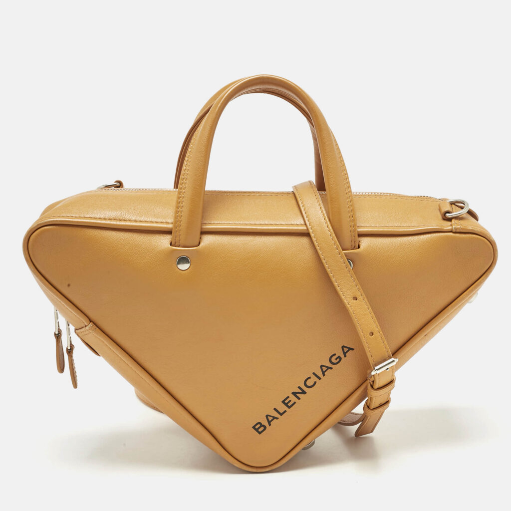 Balenciaga Mustard Yellow Leather Triangle Duffle S Bag Balenciaga Mustard Yellow Leather Triangle Duffle S Bag
