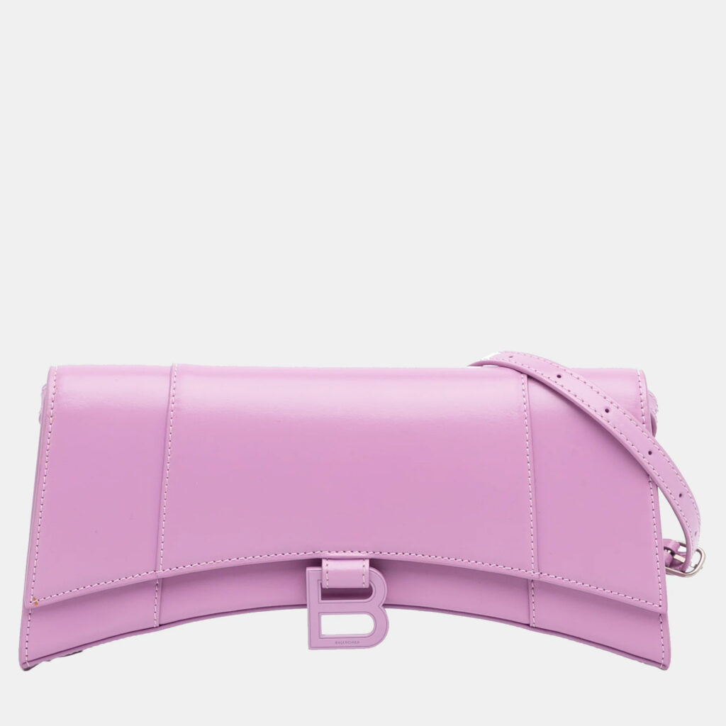 Balenciaga Hourglass Stretch Pink Leather Shoulder Bag Balenciaga Hourglass Stretch Pink Leather Shoulder Bag