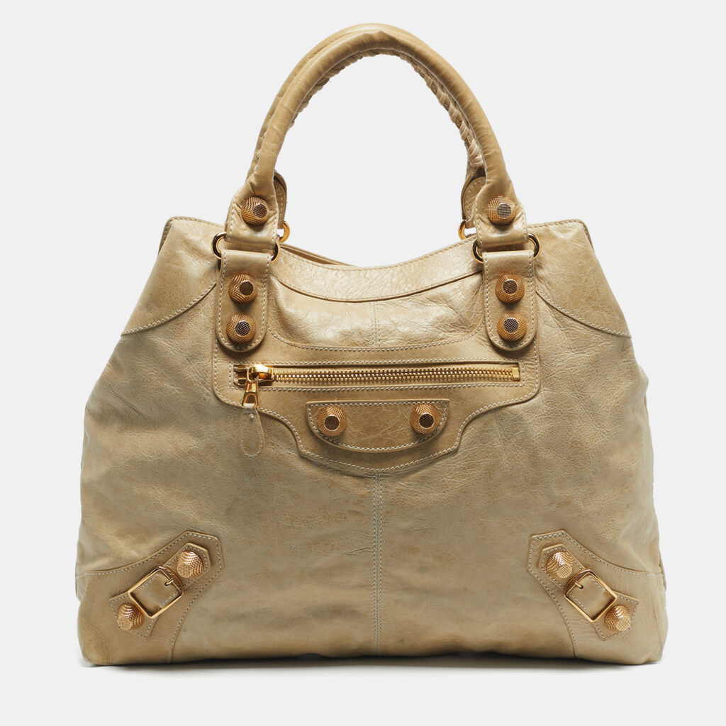 Balenciaga Cream Leather GGH Brief Tote Balenciaga Cream Leather GGH Brief Tote