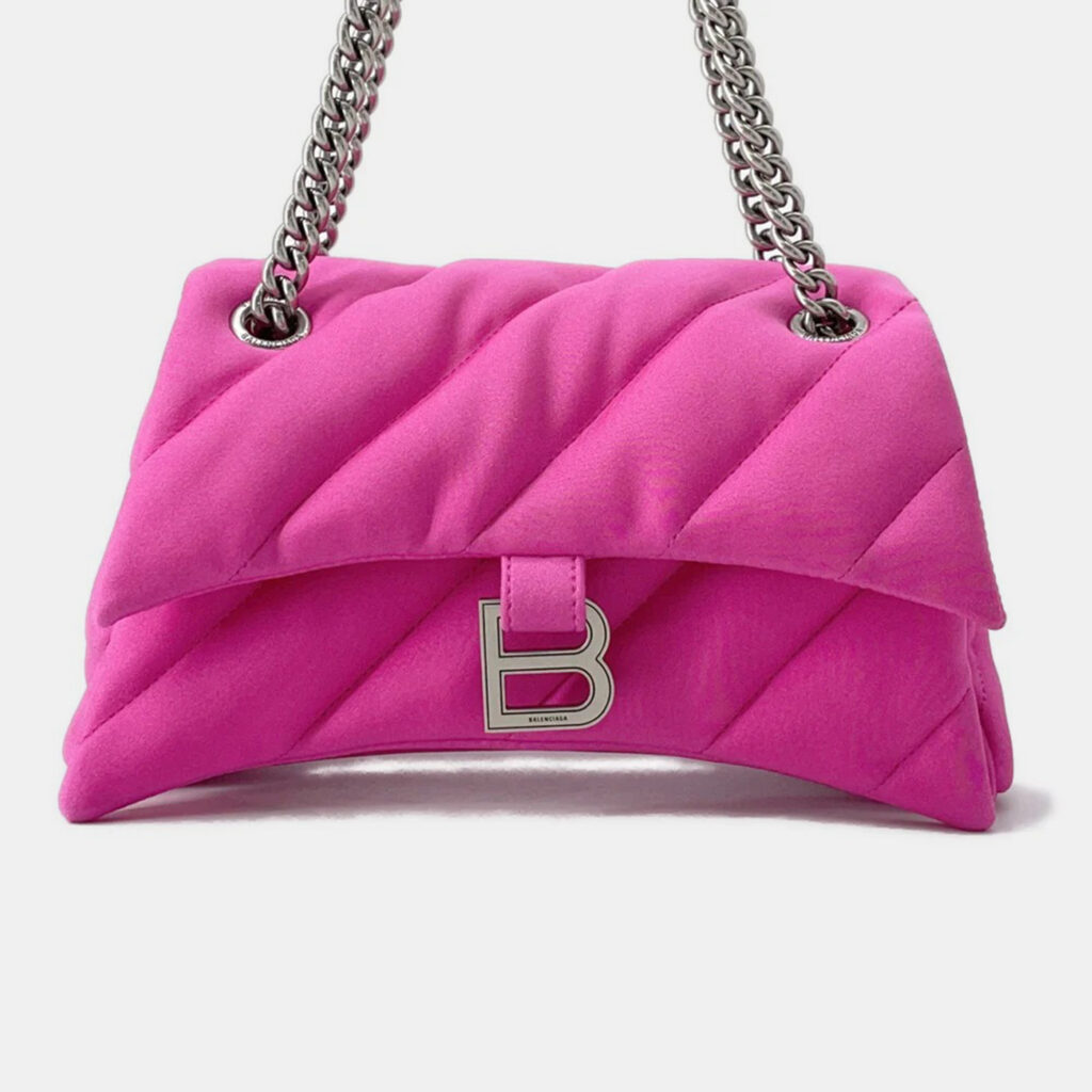 Balenciaga Crush Pink Quilted Nylon Shoulder Bag Balenciaga Crush Pink Quilted Nylon Shoulder Bag