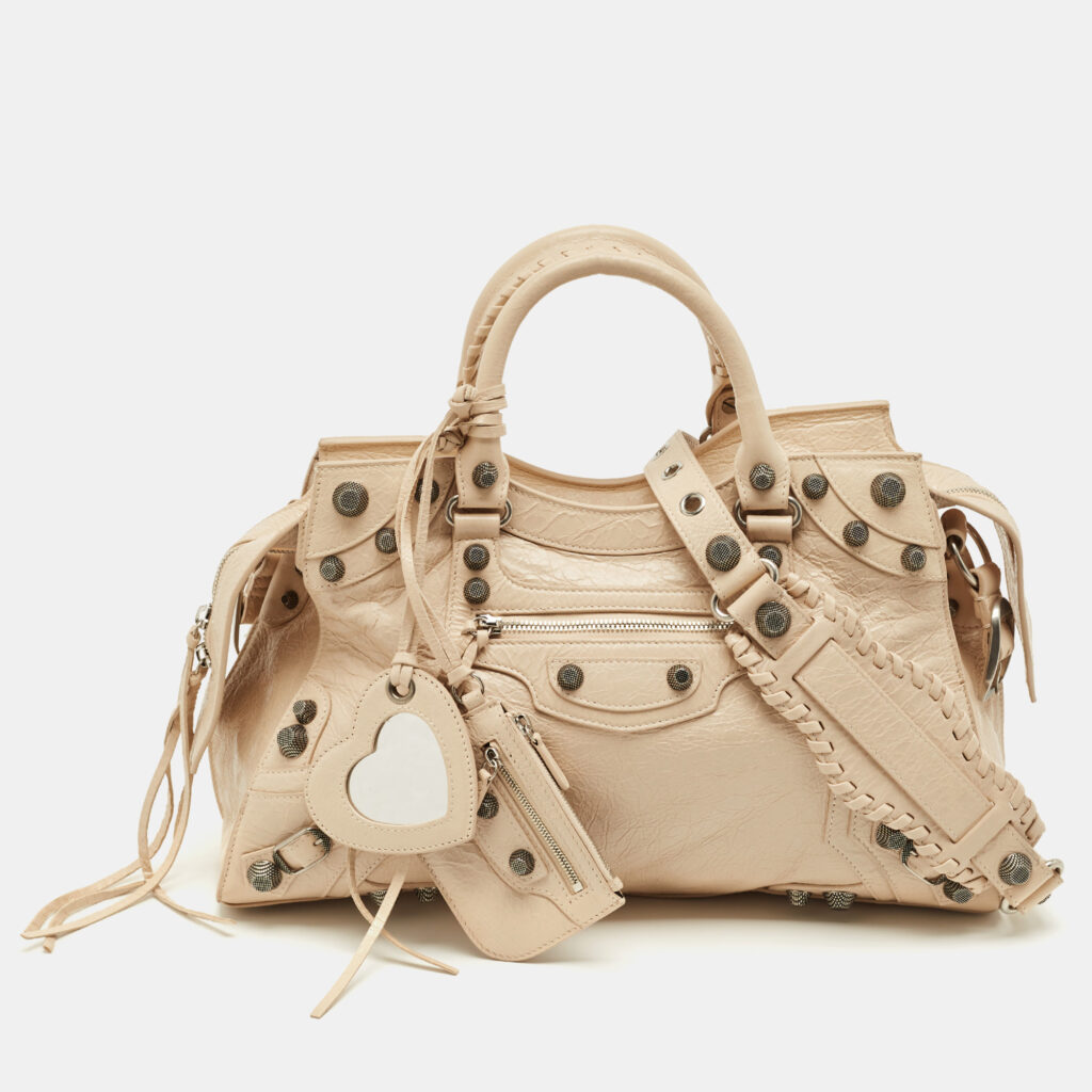 Balenciaga Light Beige Leather Neo Cagole City Tote