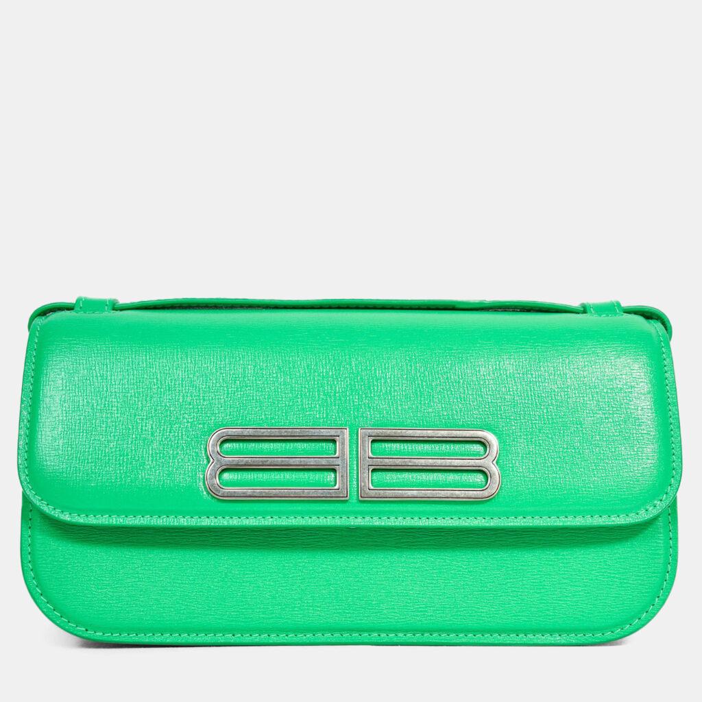 Balenciaga Green Leather 'Gossip' Shoulder Bag Balenciaga Green Leather 'Gossip' Shoulder Bag
