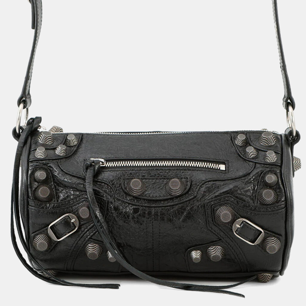 Balenciaga Le Cagoule Cylinder Shoulder Bag Black Leather