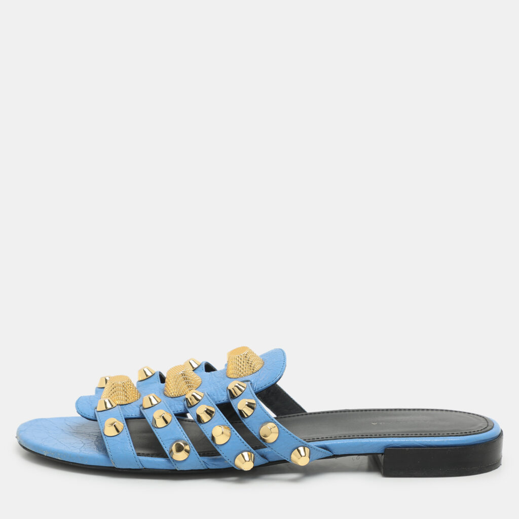 Balenciaga Blue Leather Arena Flats Size 39 Balenciaga Blue Leather Arena Flats Size 39