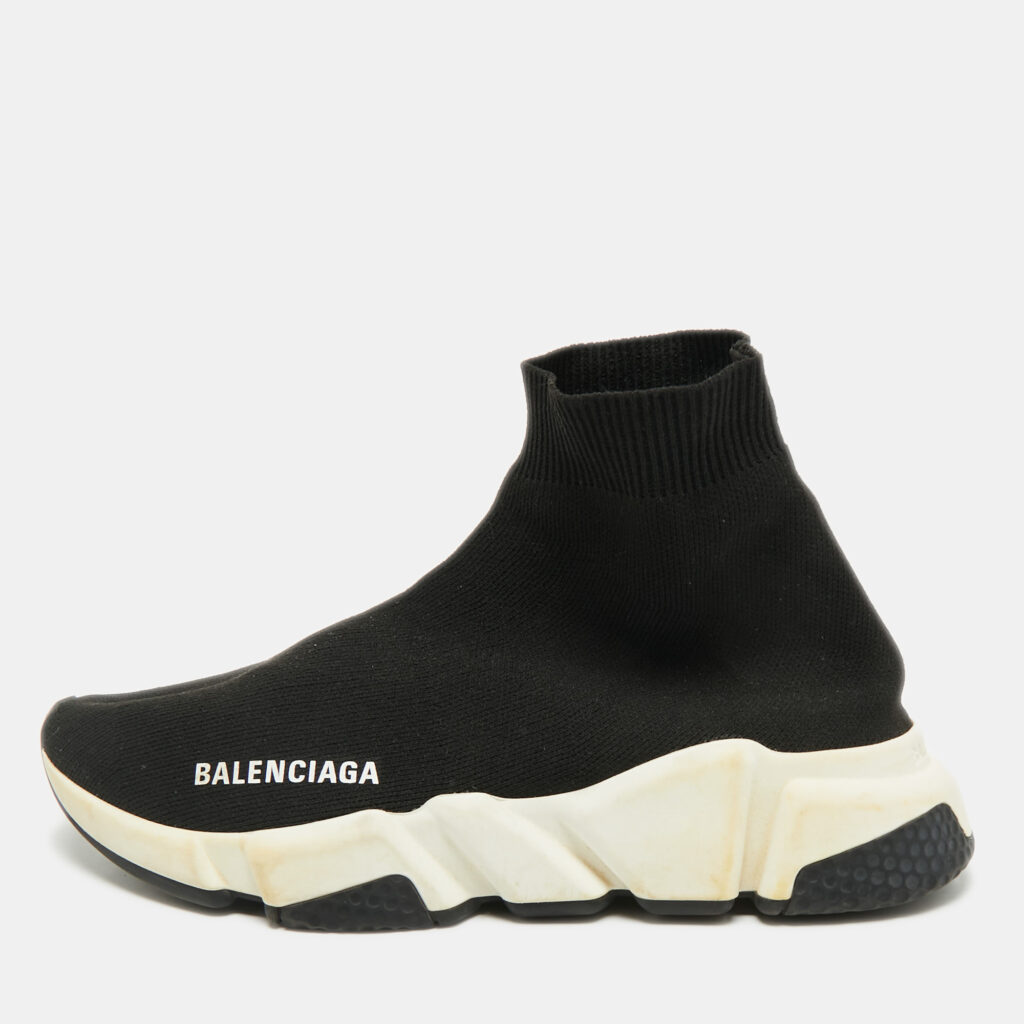Balenciaga Black Knit Fabric Speed Trainer Slip On Sneakers Size 36 Balenciaga Black Knit Fabric Speed Trainer Slip On Sneakers Size 36