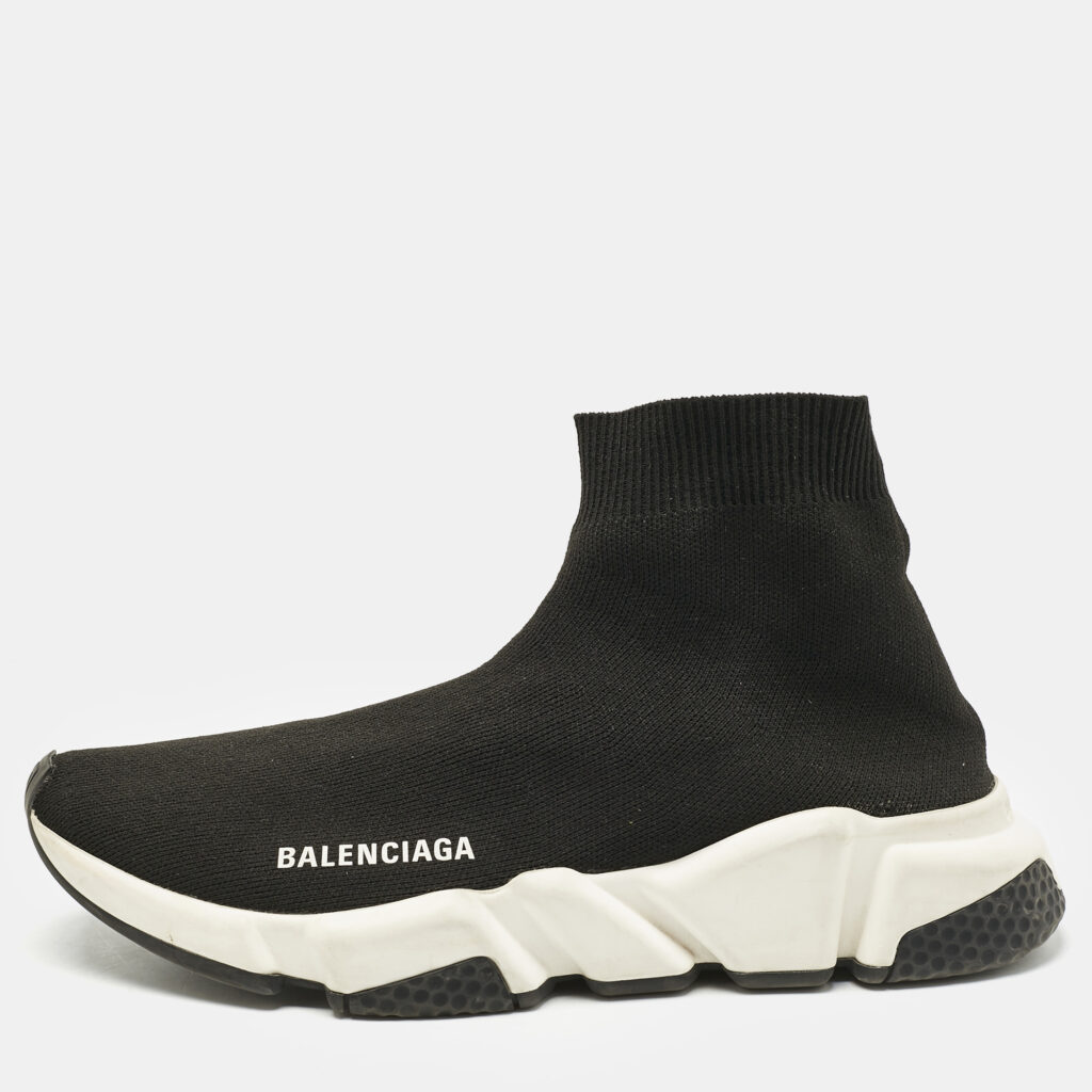 Balenciaga Black Knit Fabric Speed Trainer Slip On Sneakers Size 39 Balenciaga Black Knit Fabric Speed Trainer Slip On Sneakers Size 39