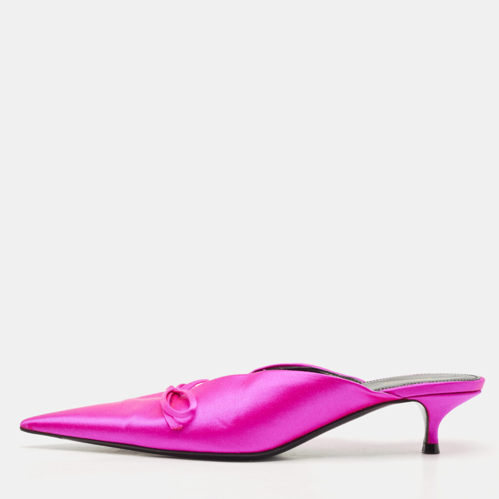Balenciaga Pink Satin Knife Mules Size 37
