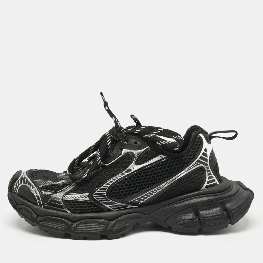 Balenciaga Black/White Faux Leather and Mesh 3XL Lace Up Sneakers Size 38 Balenciaga Black/White Faux Leather and Mesh 3XL Lace Up Sneakers Size 38