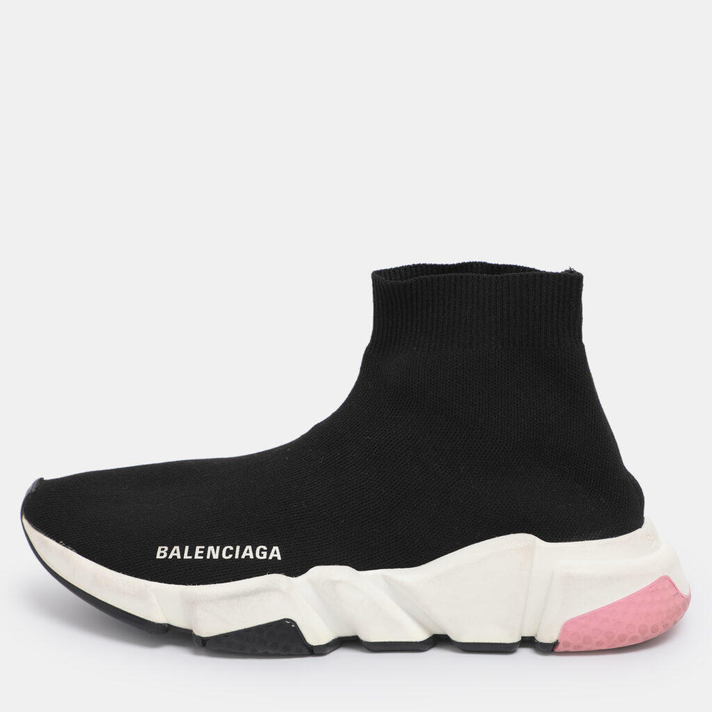 Balenciaga Black Knit Fabric Speed Trainer Sneakers Size 38 Balenciaga Black Knit Fabric Speed Trainer Sneakers Size 38