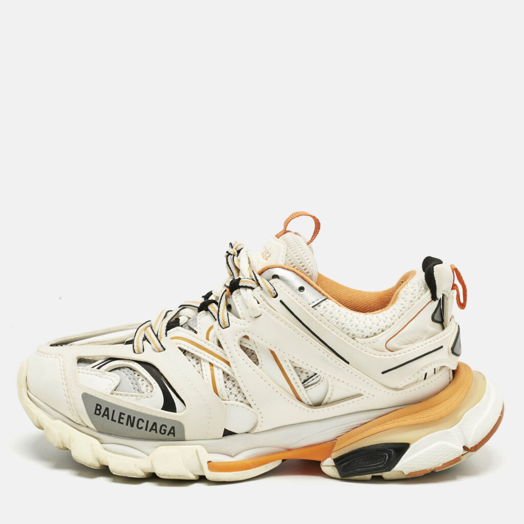 Balenciaga White Mesh and Faux Leather Track Sneakers Size 37 Balenciaga White Mesh and Faux Leather Track Sneakers Size 37