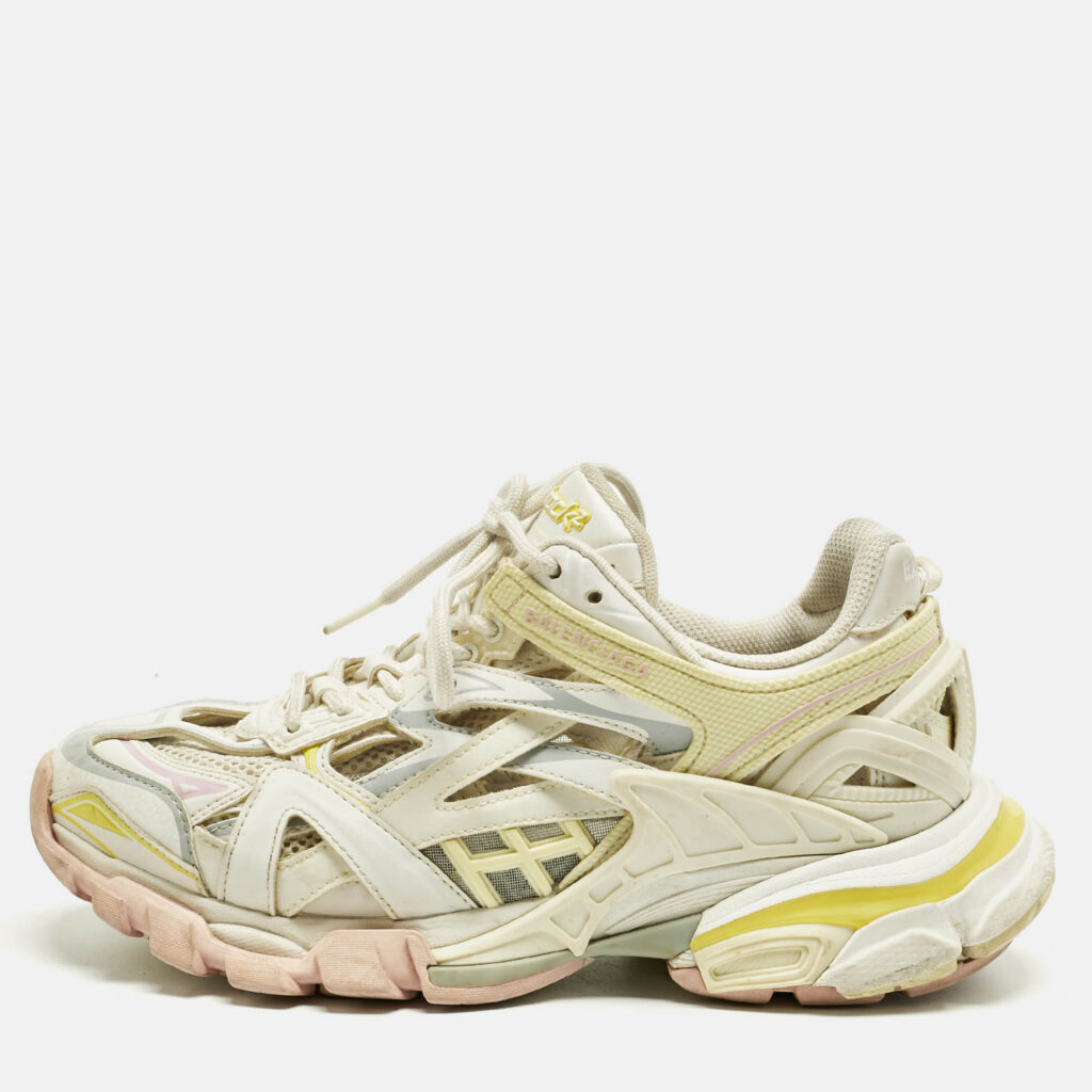 Balenciaga Multicolor Faux Leather and Mesh Track 2 Sneakers Size 37 Balenciaga Multicolor Faux Leather and Mesh Track 2 Sneakers Size 37